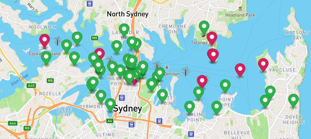 sydney nieuwjaar locaties