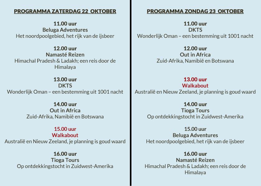 walkabout verre reizen event 2016 programma